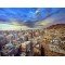 An oil painting on canvas depicting Old Sana’a, measuring 200 × 150 cm, by the visual artist Adnan Jaman.