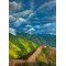 An oil painting on canvas titled "The Road to the Clouds" (70x100 cm) by the capable Yemeni visual artist Adnan Juman.
