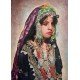An oil painting on canvas of a young woman in traditional Sana’ani bridal attire at a local celebration, by the esteemed Yemeni artist Adnan Juman.