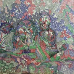 An artwork in ballpoint pen on Fabriano paper titled Depths of the Sea, size 100x70 cm, by the esteemed Egyptian visual artist Hisham Makhlouf Khalaf.