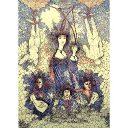 An artwork in ballpoint pen on Fabriano paper titled “Women’s Intelligence”, size 50x70 cm, by the esteemed Egyptian visual artist Hesham Makhlouf Khalaf.