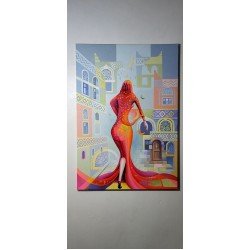 An oil painting on canvas titled “An Incomplete Departure” (100x70) by the Yemeni visual artist Ziad Al-Ansi.