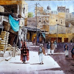 An artwork by the esteemed Yemeni visual artist Mazher Nizar.